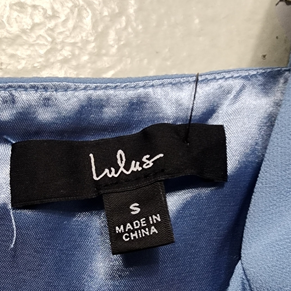 Lulus Love Me Forever Light Blue Tie-Strap Square Neck Maxi Dress S Wedding NWT - Picture 9 of 9